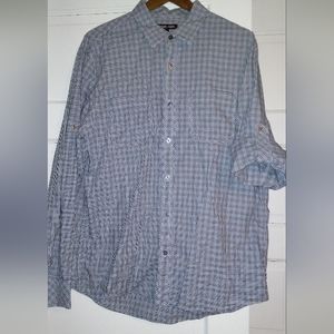 Michael kors tailored fit men's shirt size XL Blue checked